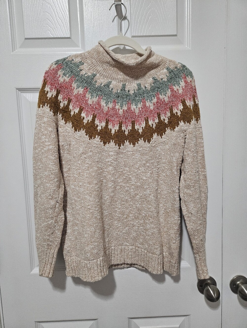 L. L. Bean 100% Cotton Fair Isle Sweater S - Picture 2 of 6